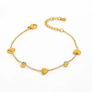 18K Gold Plated Waterproof Heart Bracelet